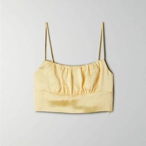 Aritzia Wilfred SONNET cami (yellow satin)